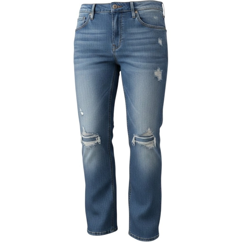 7 For All Mankind Dylan Womens Size 27 Light Wash Mid-Rise Distressed Jeans